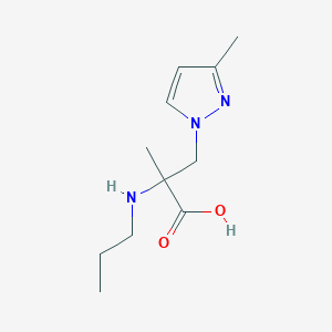 molecular formula C11H19N3O2 B13477019 2-Methyl-3-(3-methyl-1h-pyrazol-1-yl)-2-(propylamino)propanoic acid 