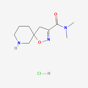 molecular formula C10H18ClN3O2 B13477232 N,N-dimethyl-1-oxa-2,7-diazaspiro[4.5]dec-2-ene-3-carboxamide hydrochloride 