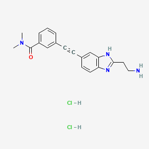 molecular formula C20H22Cl2N4O B13477431 3-{2-[2-(2-aminoethyl)-1H-1,3-benzodiazol-5-yl]ethynyl}-N,N-dimethylbenzamide dihydrochloride 