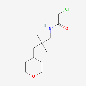 molecular formula C12H22ClNO2 B13477470 2-chloro-N-[2,2-dimethyl-3-(oxan-4-yl)propyl]acetamide 