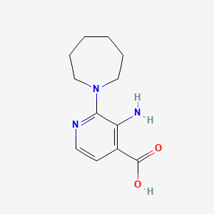 molecular formula C12H17N3O2 B13477516 3-Amino-2-(azepan-1-yl)isonicotinic acid 
