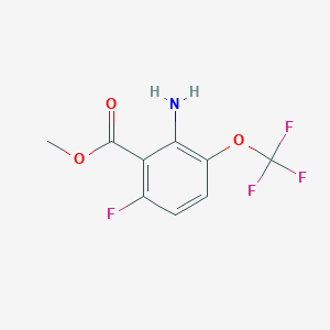molecular formula C9H7F4NO3 B13477725 Methyl 2-amino-6-fluoro-3-(trifluoromethoxy)benzoate 
