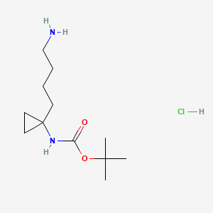 molecular formula C12H25ClN2O2 B13477797 tert-butyl N-[1-(4-aminobutyl)cyclopropyl]carbamate hydrochloride 
