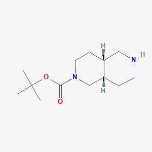 molecular formula C13H24N2O2 B13477817 tert-butyl (4aS,8aS)-3,4,4a,5,6,7,8,8a-octahydro-1H-2,6-naphthyridine-2-carboxylate 