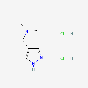 molecular formula C6H13Cl2N3 B13477882 dimethyl[(1H-pyrazol-4-yl)methyl]amine dihydrochloride 
