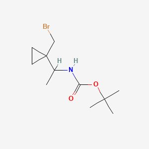 molecular formula C11H20BrNO2 B13478052 tert-butyl N-{1-[1-(bromomethyl)cyclopropyl]ethyl}carbamate 