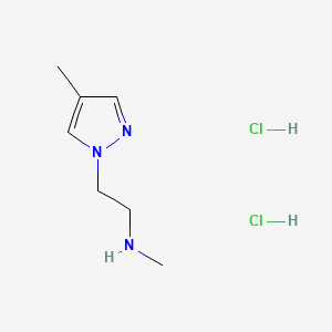 molecular formula C7H15Cl2N3 B13478298 methyl[2-(4-methyl-1H-pyrazol-1-yl)ethyl]amine dihydrochloride 