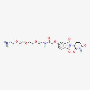 molecular formula C23H30N4O9 B13478329 N-[2-[2-[2-(2-aminoethoxy)ethoxy]ethoxy]ethyl]-2-[2-(2,6-dioxo-3-piperidyl)-1,3-dioxo-isoindolin-5-yl]oxy-acetamide 