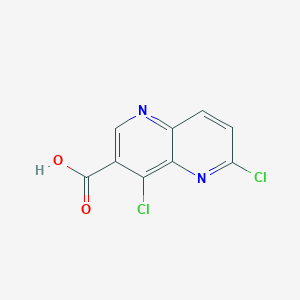 molecular formula C9H4Cl2N2O2 B13478376 4,6-Dichloro-1,5-naphthyridine-3-carboxylic acid 