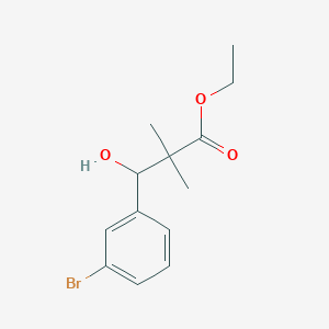 molecular formula C13H17BrO3 B13478403 Ethyl 3-(3-bromophenyl)-3-hydroxy-2,2-dimethylpropanoate 