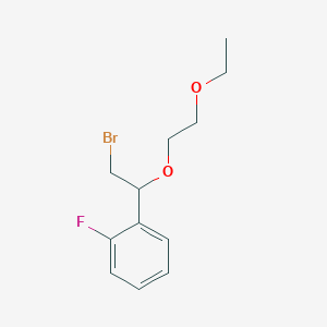 molecular formula C12H16BrFO2 B13478531 1-(2-Bromo-1-(2-ethoxyethoxy)ethyl)-2-fluorobenzene 