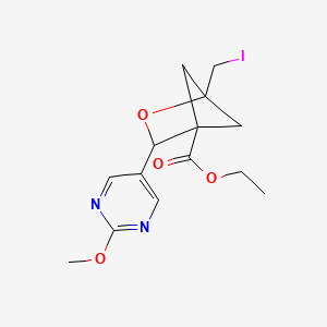 molecular formula C14H17IN2O4 B13478599 Ethyl 1-(iodomethyl)-3-(2-methoxypyrimidin-5-yl)-2-oxabicyclo[2.1.1]hexane-4-carboxylate 