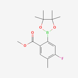 molecular formula C15H20BFO4 B13478639 Methyl 4-fluoro-5-methyl-2-(4,4,5,5-tetramethyl-1,3,2-dioxaborolan-2-yl)benzoate 