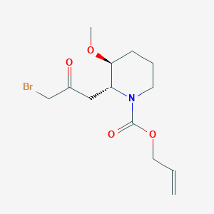 molecular formula C13H20BrNO4 B134787 Prop-2-enyl (2R,3S)-2-(3-bromo-2-oxopropyl)-3-methoxypiperidine-1-carboxylate CAS No. 117348-70-6