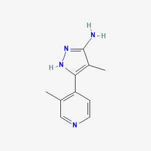 molecular formula C10H12N4 B13478765 4-Methyl-3-(3-methylpyridin-4-YL)-1H-pyrazol-5-amine 