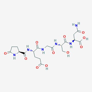 molecular formula C19H28N6O11 B134789 Pyroglutamyl-glutamyl-glycyl-seryl-asparagine CAS No. 129276-54-6