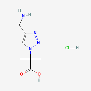 molecular formula C7H13ClN4O2 B13478925 2-[4-(aminomethyl)-1H-1,2,3-triazol-1-yl]-2-methylpropanoic acid hydrochloride 