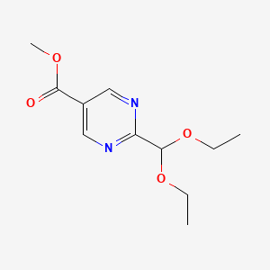 molecular formula C11H16N2O4 B13478943 Methyl 2-(diethoxymethyl)pyrimidine-5-carboxylate 