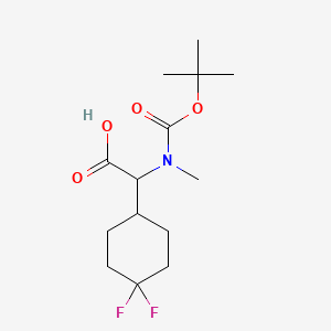molecular formula C14H23F2NO4 B13478969 2-{[(Tert-butoxy)carbonyl](methyl)amino}-2-(4,4-difluorocyclohexyl)acetic acid 