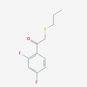 molecular formula C11H12F2OS B13479512 1-(2,4-Difluorophenyl)-2-(propylthio)ethan-1-one 