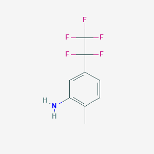 molecular formula C9H8F5N B13479614 2-Methyl-5-(pentafluoroethyl)aniline CAS No. 238098-24-3