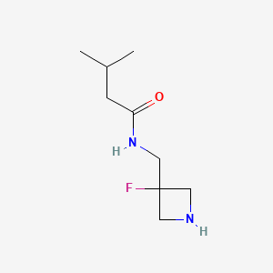 molecular formula C9H17FN2O B13479652 N-[(3-fluoroazetidin-3-yl)methyl]-3-methylbutanamide 