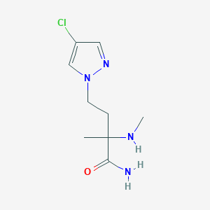 molecular formula C9H15ClN4O B13479681 4-(4-Chloro-1h-pyrazol-1-yl)-2-methyl-2-(methylamino)butanamide 