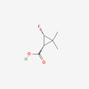 molecular formula C6H9FO2 B13479725 rac-(1R,3S)-3-fluoro-2,2-dimethylcyclopropane-1-carboxylic acid 