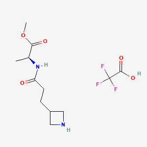 molecular formula C12H19F3N2O5 B13479818 methyl (2S)-2-[3-(azetidin-3-yl)propanamido]propanoate, trifluoroacetic acid 