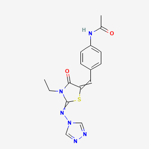N-(4-{[3-ethyl-4-oxo-2-(4H-1,2,4-triazol-4-ylimino)-1,3-thiazolan-5-yliden]methyl}phenyl)acetamide