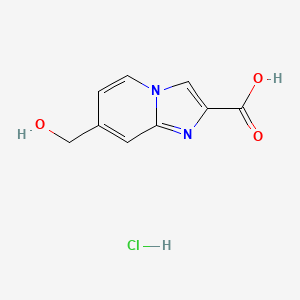 molecular formula C9H9ClN2O3 B13479935 7-(Hydroxymethyl)imidazo[1,2-a]pyridine-2-carboxylic acid hydrochloride 
