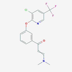 molecular formula C17H14ClF3N2O2 B1348013 1-(3-{[3-Chloro-5-(trifluoromethyl)-2-pyridinyl]oxy}phenyl)-3-(dimethylamino)-2-propen-1-one 