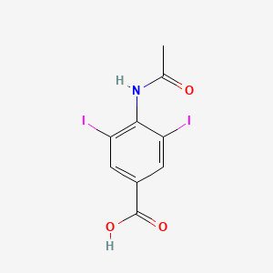 molecular formula C9H7I2NO3 B13480187 Benzoic acid, 4-acetamido-3,5-diiodo- CAS No. 86166-48-5