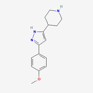 molecular formula C15H19N3O B1348024 4-(5-(4-Methoxyphenyl)-1H-pyrazol-3-yl)piperidine CAS No. 103660-47-5