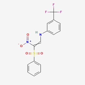 molecular formula C15H11F3N2O4S B1348033 N-[2-nitro-2-(phenylsulfonyl)vinyl]-3-(trifluoromethyl)aniline 