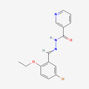 molecular formula C15H14BrN3O2 B1348076 N'-[(E)-(5-bromo-2-ethoxyphenyl)methylidene]nicotinohydrazide 