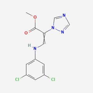 molecular formula C12H10Cl2N4O2 B1348095 methyl (E)-3-(3,5-dichloroanilino)-2-(1H-1,2,4-triazol-1-yl)-2-propenoate 