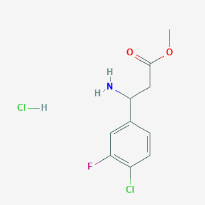 molecular formula C10H12Cl2FNO2 B13480952 Methyl 3-amino-3-(4-chloro-3-fluorophenyl)propanoate hydrochloride 