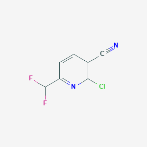 molecular formula C7H3ClF2N2 B13481010 2-Chloro-6-(difluoromethyl)nicotinonitrile 