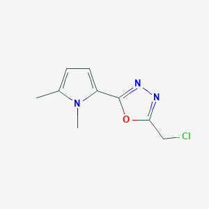 molecular formula C9H10ClN3O B1348104 2-(chloromethyl)-5-(1,5-dimethyl-1H-pyrrol-2-yl)-1,3,4-oxadiazole CAS No. 696604-68-9