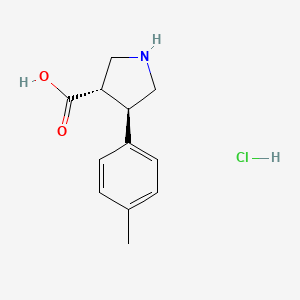 molecular formula C12H16ClNO2 B13481088 (3S,4R)-4-(4-methylphenyl)pyrrolidine-3-carboxylic acid hydrochloride 