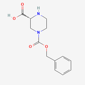 molecular formula C13H16N2O4 B1348111 (R)-4-(benzyloxycarbonyl)piperazine-2-carboxylic acid CAS No. 276695-09-1