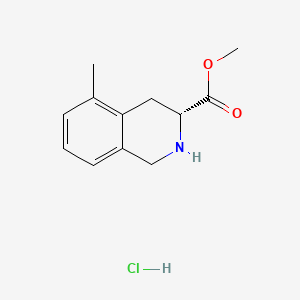 molecular formula C12H16ClNO2 B13481135 methyl (3R)-5-methyl-1,2,3,4-tetrahydroisoquinoline-3-carboxylate hydrochloride 