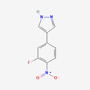 molecular formula C9H6FN3O2 B13481196 4-(3-fluoro-4-nitrophenyl)-1H-pyrazole 