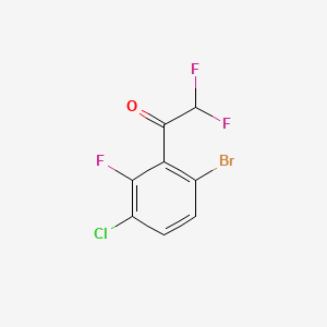molecular formula C8H3BrClF3O B13481220 1-(6-Bromo-3-chloro-2-fluorophenyl)-2,2-difluoroethanone 