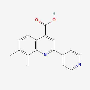 molecular formula C17H14N2O2 B1348129 7,8-Dimethyl-2-pyridin-4-ylquinoline-4-carboxylic acid CAS No. 588696-84-8