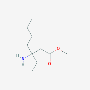 molecular formula C10H21NO2 B13481531 Methyl 3-amino-3-ethylheptanoate 