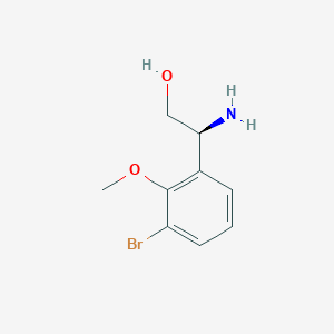 molecular formula C9H12BrNO2 B13481587 (2s)-2-Amino-2-(3-bromo-2-methoxyphenyl)ethan-1-ol 