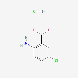 molecular formula C7H7Cl2F2N B13481624 4-Chloro-2-(difluoromethyl)aniline hydrochloride 