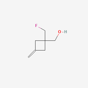 molecular formula C7H11FO B13481671 [1-(Fluoromethyl)-3-methylidenecyclobutyl]methanol 